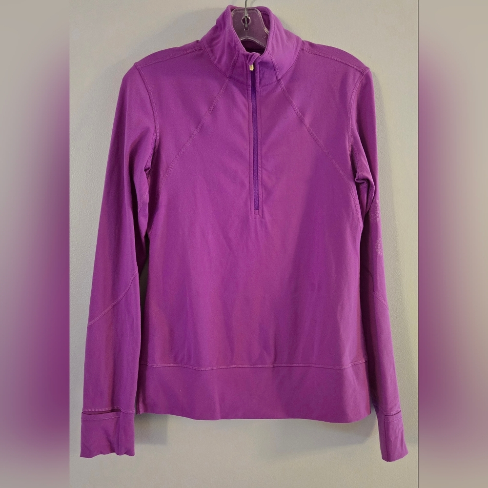 Lululemon Athletica Sz 6? Women's 1/2 Zip Long Sleeve Reflective Pullover Purple